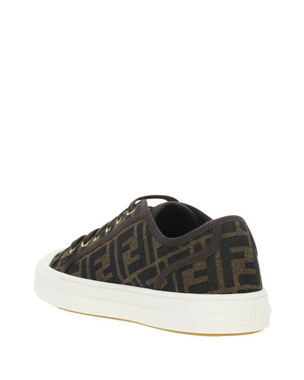 Fendi Brown Polyamide Low Top Sneakers
