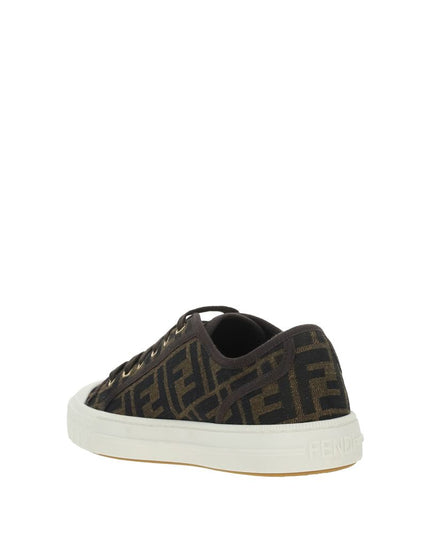 Fendi Brown Polyamide Low Top Sneakers