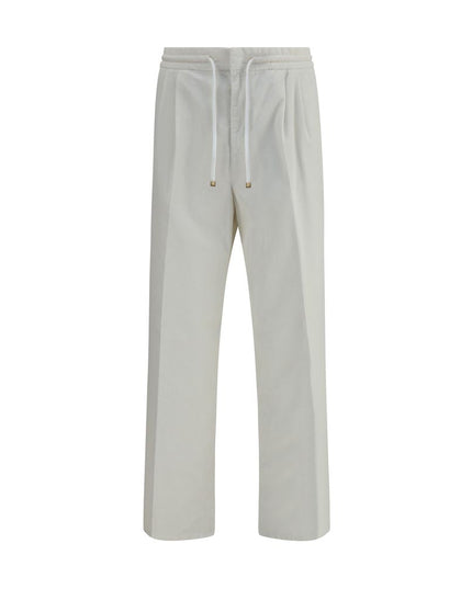 Brunello Cucinelli White Cotton Casual Pants