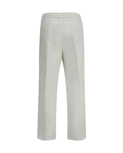 Brunello Cucinelli White Cotton Casual Pants