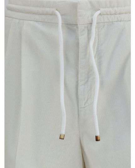 Brunello Cucinelli White Cotton Casual Pants