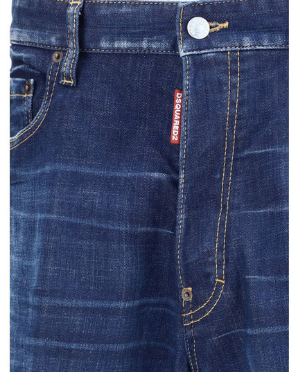 Dsquared² Blue Cotton Relaxed Fit Jeans