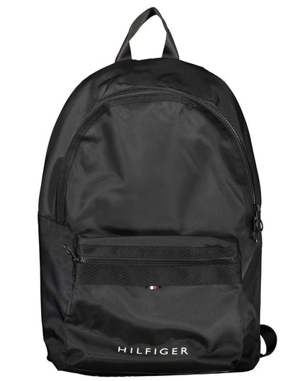 Tommy Hilfiger Black Polyester Men Backpack