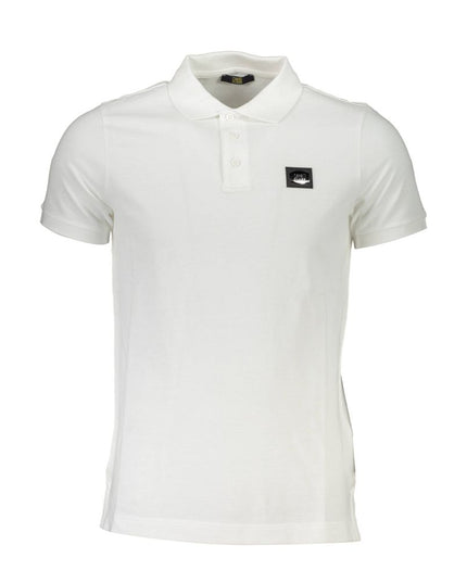 Cavalli Class White Cotton Men Polo Shirt