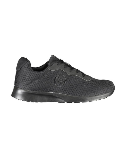 Sergio Tacchini Sleek Black Sneakers with Embroidered Detail