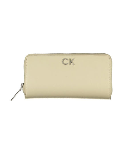 Calvin Klein Elegant Beige Zip Wallet with RFID Blocking