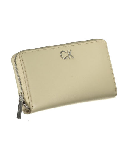 Calvin Klein Elegant Beige Zip Wallet with RFID Blocking