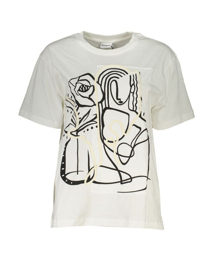 Desigual White Cotton Women T-Shirt