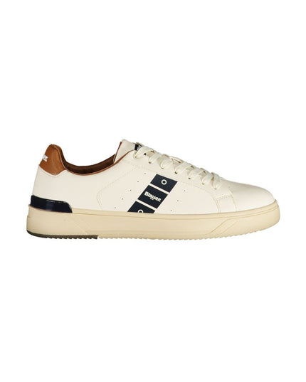 Blauer White Leather Men Sneaker