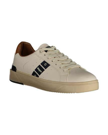 Blauer White Leather Men Sneaker