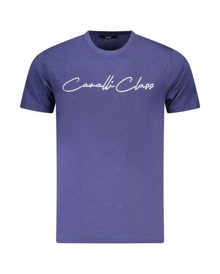 Cavalli Class Blue Cotton Men T-Shirt