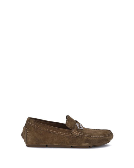 Fendi Brown Rubber Slip-On Loafers