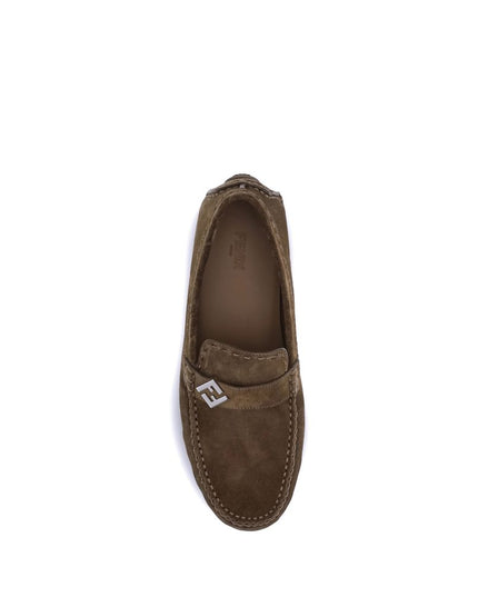 Fendi Brown Rubber Slip-On Loafers
