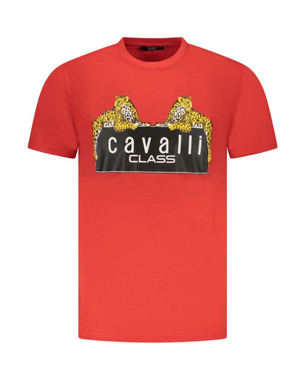 Cavalli Class Red Cotton Men T-Shirt