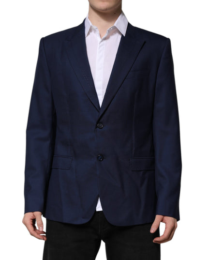 Dolce & Gabbana Blue Wool Single Breasted Suit Coat Blazer