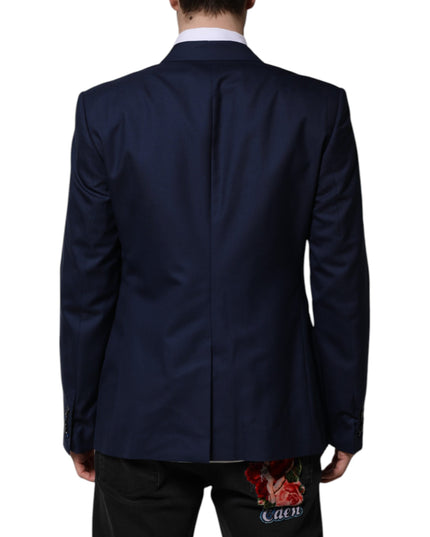 Dolce & Gabbana Blue Wool Single Breasted Suit Coat Blazer