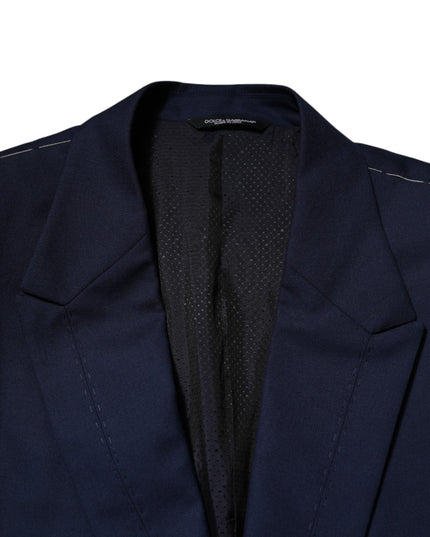 Dolce & Gabbana Blue Wool Single Breasted Suit Coat Blazer