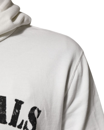 Dolce & Gabbana White Cotton DG ROYAL Print Hooded Sweater