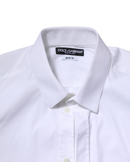 Dolce & Gabbana White Cotton MARTINI Long Sleeve Dress Shirt