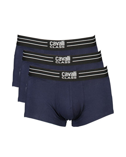 Cavalli Class Blue Cotton Underwear
