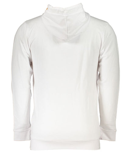 Cavalli Class White Cotton Men Sweatshirt with Hood