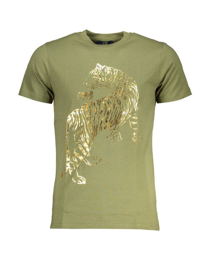 Cavalli Class Green Cotton T-Shirt
