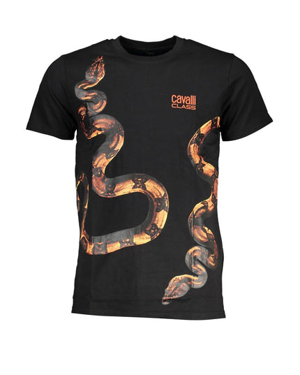 Cavalli Class Black Cotton T-Shirt