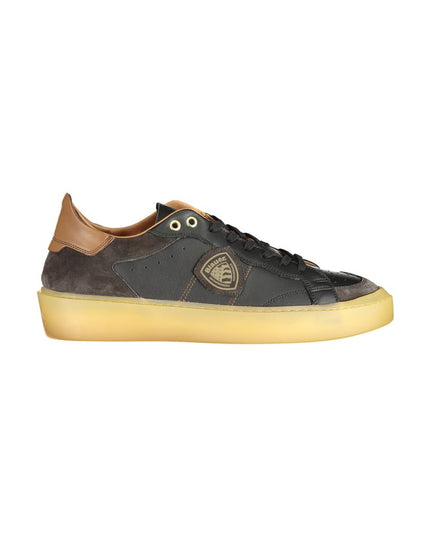 Blauer Black Leather Men Sneaker