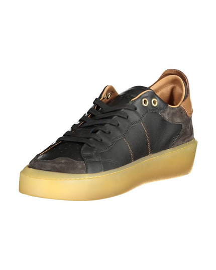 Blauer Black Leather Men Sneaker
