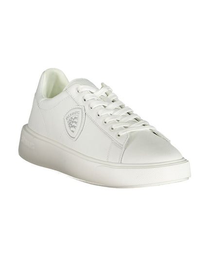 Blauer White Leather Men Sneaker