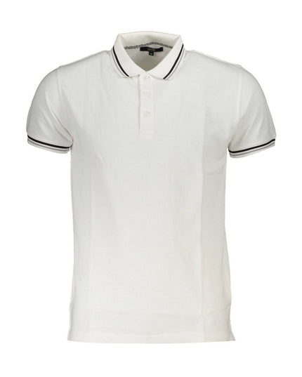 Cavalli Class White Cotton Men Polo Shirt