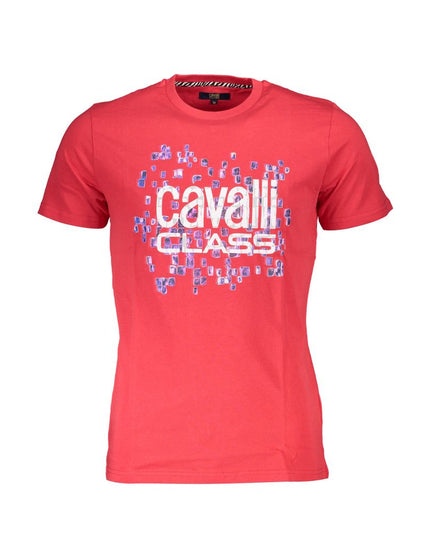Cavalli Class Red Cotton Men T-Shirt
