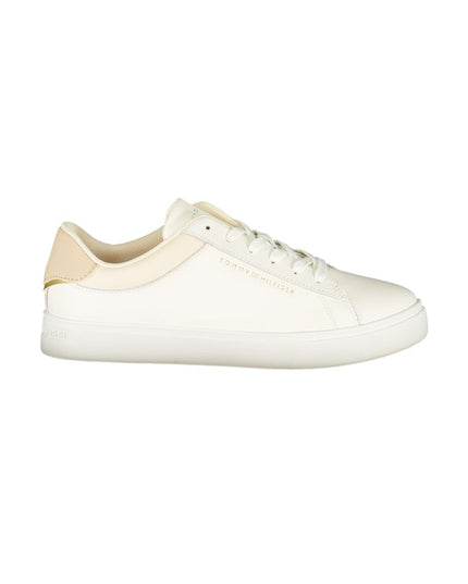Tommy Hilfiger Beige Leather Women Sneaker