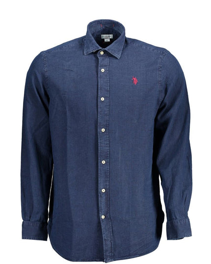 U.S. POLO ASSN. Blue Cotton Men Shirt