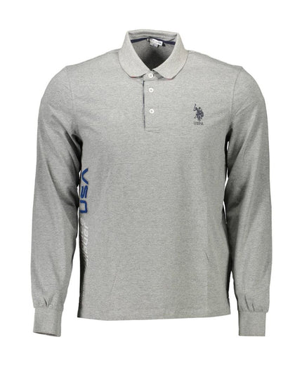 U.S. POLO ASSN. Gray Cotton Men Polo Shirt