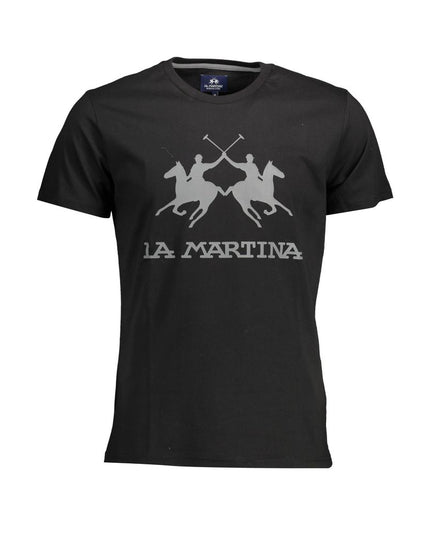 La Martina Elegant Crew Neck Tee with Iconic Print