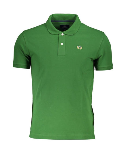 La Martina Sleek Green Slim Fit Polo with Contrast Detail