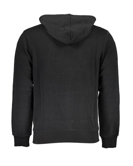 La Martina Black Cotton Men Sweater with Hood