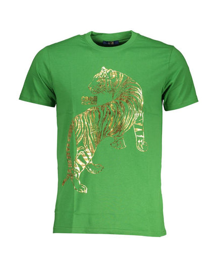 Cavalli Class Green Cotton T-Shirt
