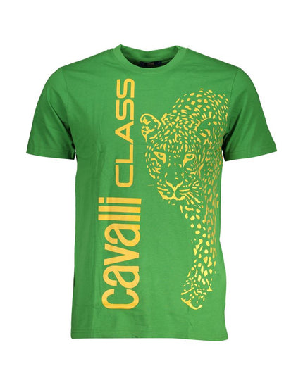 Cavalli Class Green Cotton T-Shirt