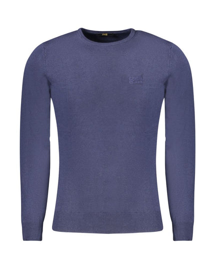 Cavalli Class Blue Viscose Men Sweater