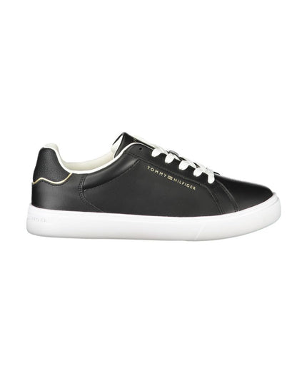 Tommy Hilfiger Black Leather Women Sneaker