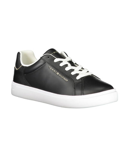 Tommy Hilfiger Black Leather Women Sneaker