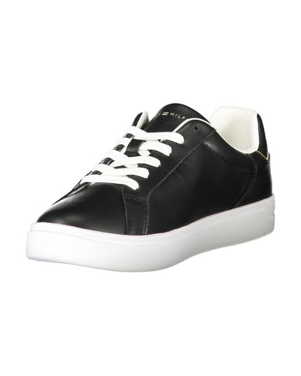 Tommy Hilfiger Black Leather Women Sneaker