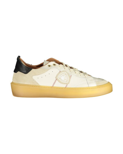 Blauer White Leather Men Sneaker