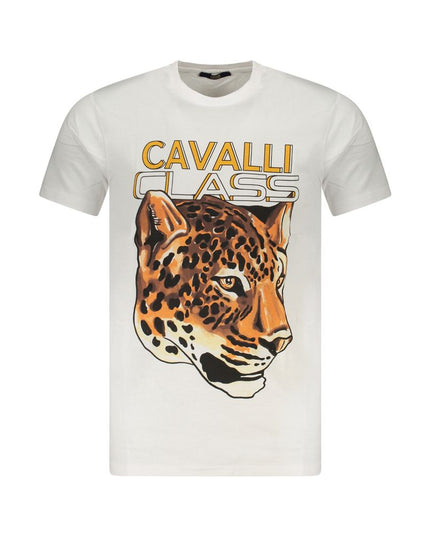 Cavalli Class White Cotton Men T-Shirt