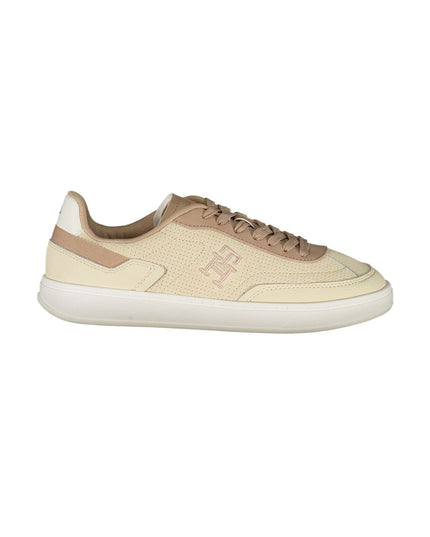 Tommy Hilfiger Beige Leather Women Sneaker