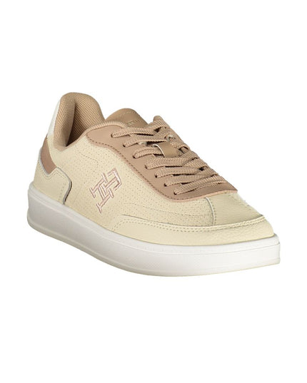 Tommy Hilfiger Beige Leather Women Sneaker
