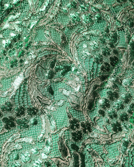 Dolce & Gabbana Green Cotton Floral Lace Sheath Midi Dress