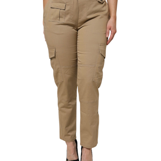 Dolce & Gabbana Brown Cotton Cargo Tapered Pants